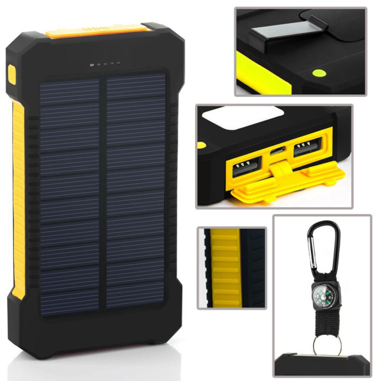 solar power bank with led light