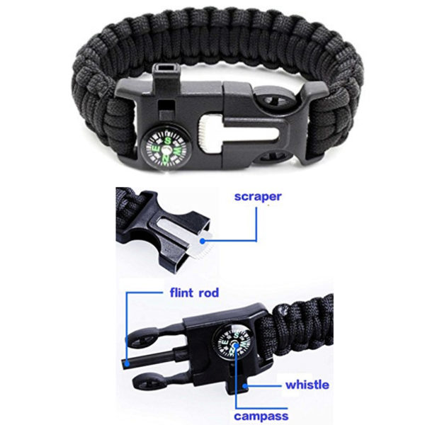 Multifunctional Paracord Bracelet with Compass