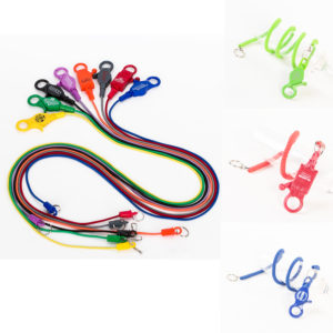 Casino plastic Lobster Claw Bungee Coil Cord lanyard