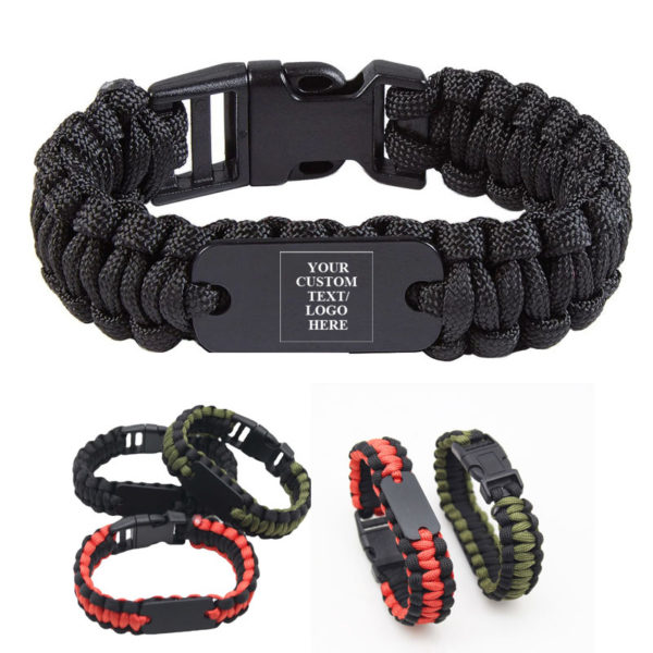Paracord Bracelet With Metal Plate - Image 2
