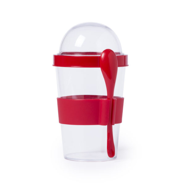 Plastic Yogurt Container With Spoon - Image 3
