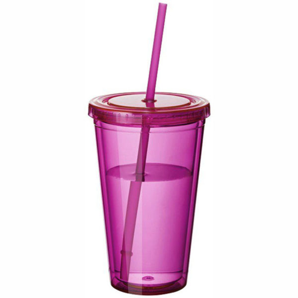 16oz Double Layer Plastic Straw Cup - Image 3