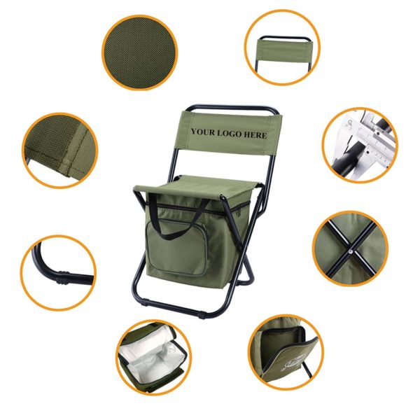 Portable Foldable Camping Chair with Cooler Bag - Image 2