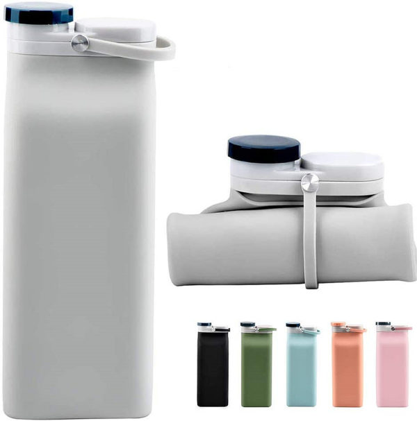 20 Oz Foldable Silicone Water Bottle - Image 2