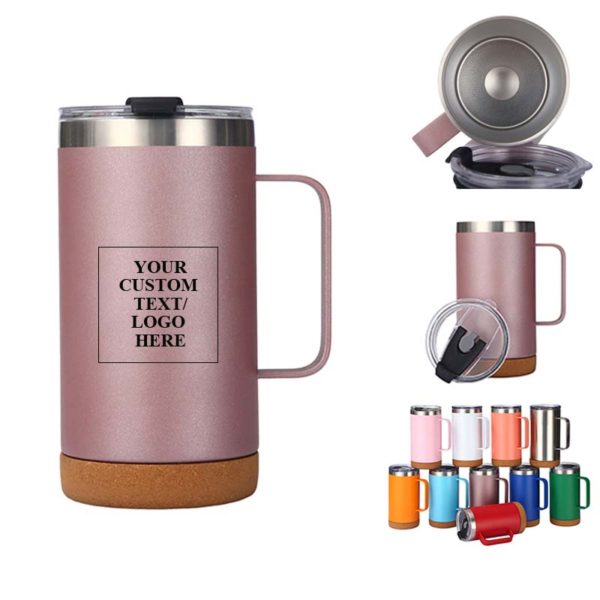 Cork Bottom 20oz Vacuum Sealed Mug with Handle