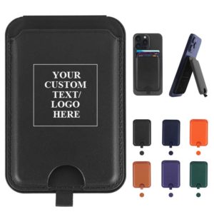 Magnetic PU Leather Cell Phone Wallet Card Holder