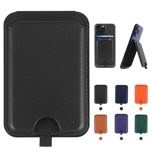 Magnetic PU Leather Cell Phone Wallet Card Holder - Image 2