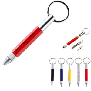 Multi Function 6-In-1 Tool Stylus Twist Pen With Key Ring