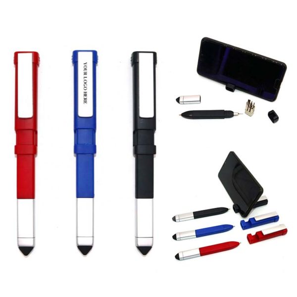 Multi Function Tool Kit Pen With Touch Screen, Phone Stand