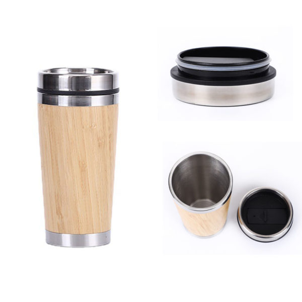 17 Oz. Bamboo Stainless Steel Tumbler - Image 2
