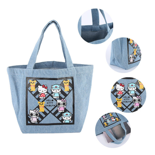 Denim Tote Shopping Bag