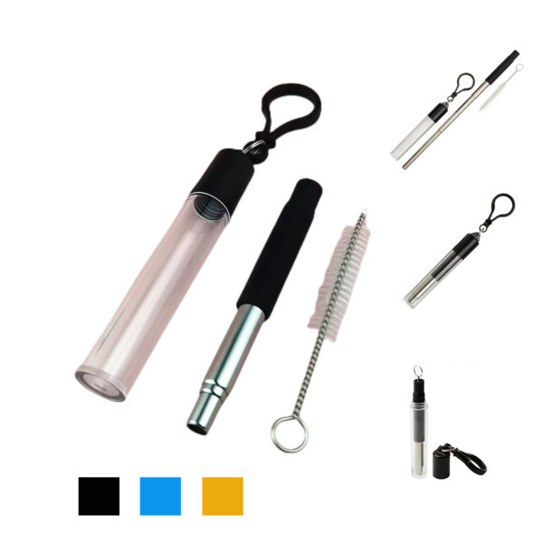 Collapsible Stainless Steel Straw Kit - Image 2