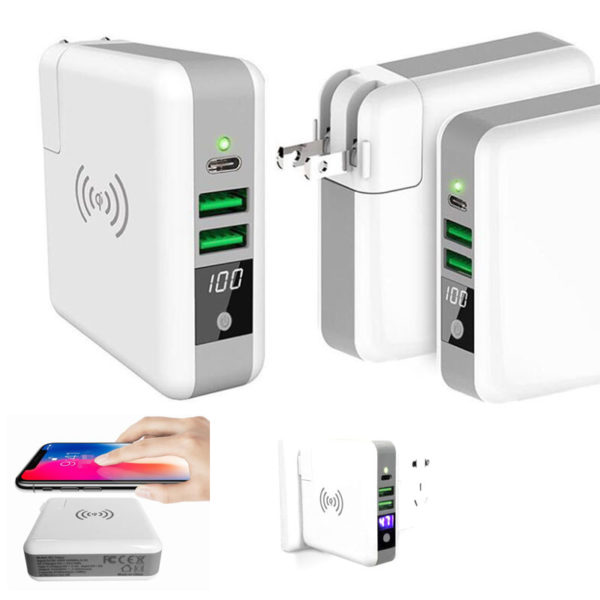 3 in 1 Wireless Portable Charge USB Type-C Adapter Wall Char